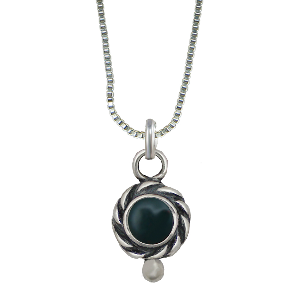 Sterling Silver Little Bloodstone Pendant Necklace